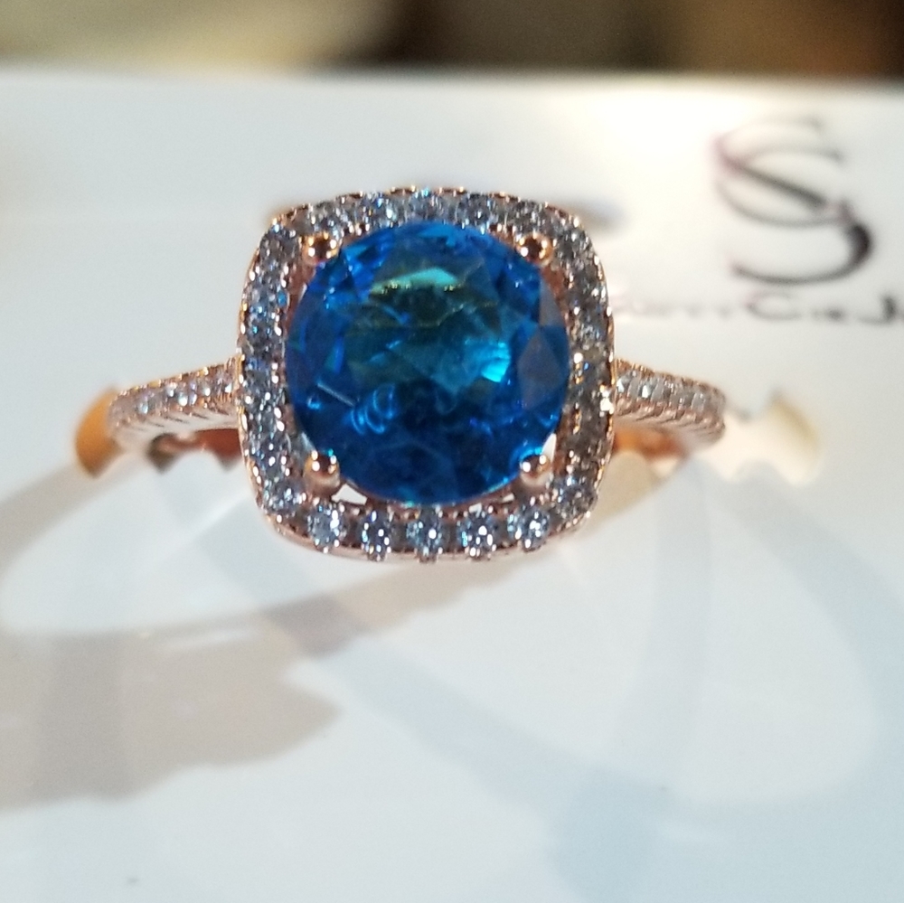18K Rose Gold Vermeil Topaz Ring